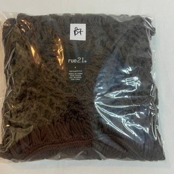 Rue 21 Crochet Top Size L Western Fringe CowgirlCore Boho Chic Oversized Boho - Picture 8 of 8